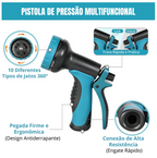 Mangueira Expansível 30m™ com Esguicho Ajustável + Suporte de parede e Bolsa Organizadora