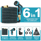Mangueira Expansível 30m™ com Esguicho Ajustável + Suporte de parede e Bolsa Organizadora