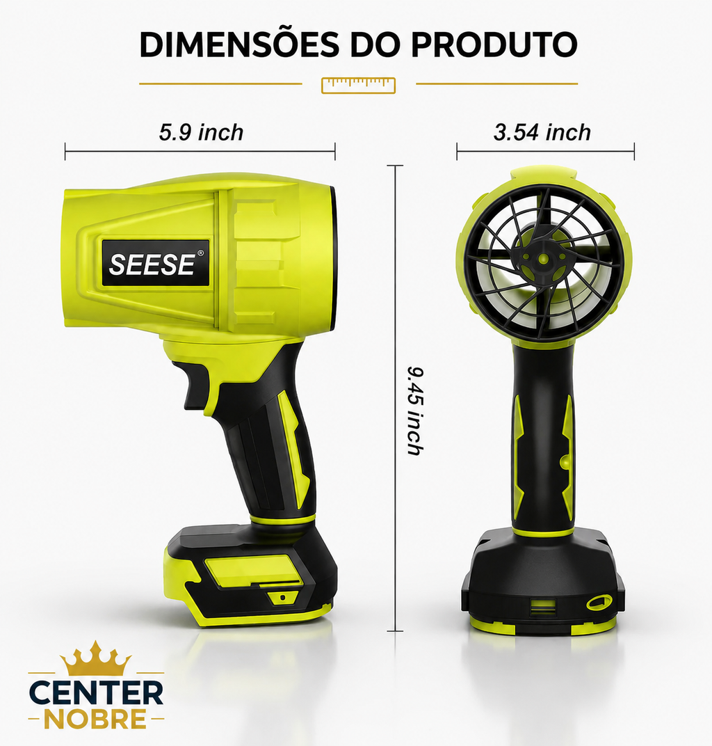 Soprador Turbo Compacto 1000G - Casa, Carro, Sitio, Chacara, Fazenda - SEESE Pro™