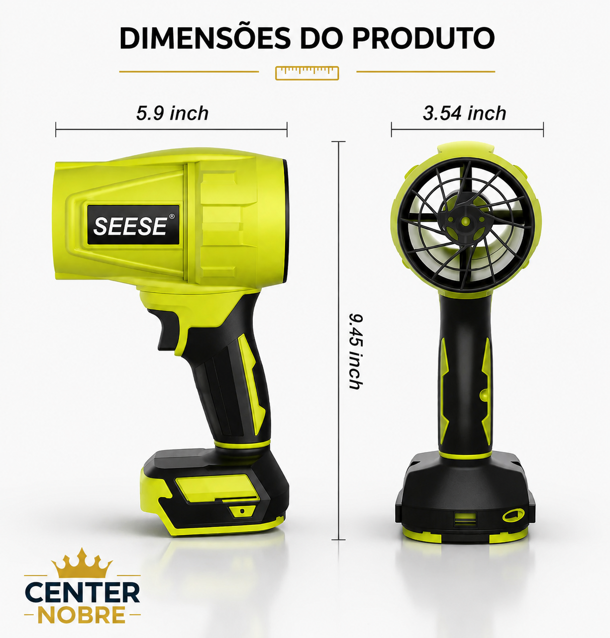 Soprador Turbo Compacto 1000G - Casa, Carro, Sitio, Chacara, Fazenda - SEESE Pro™