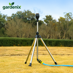 Gardenix™ Irrigador Automático 360° com Tripé Ajustável + Brinde (Mangueira de 10m)