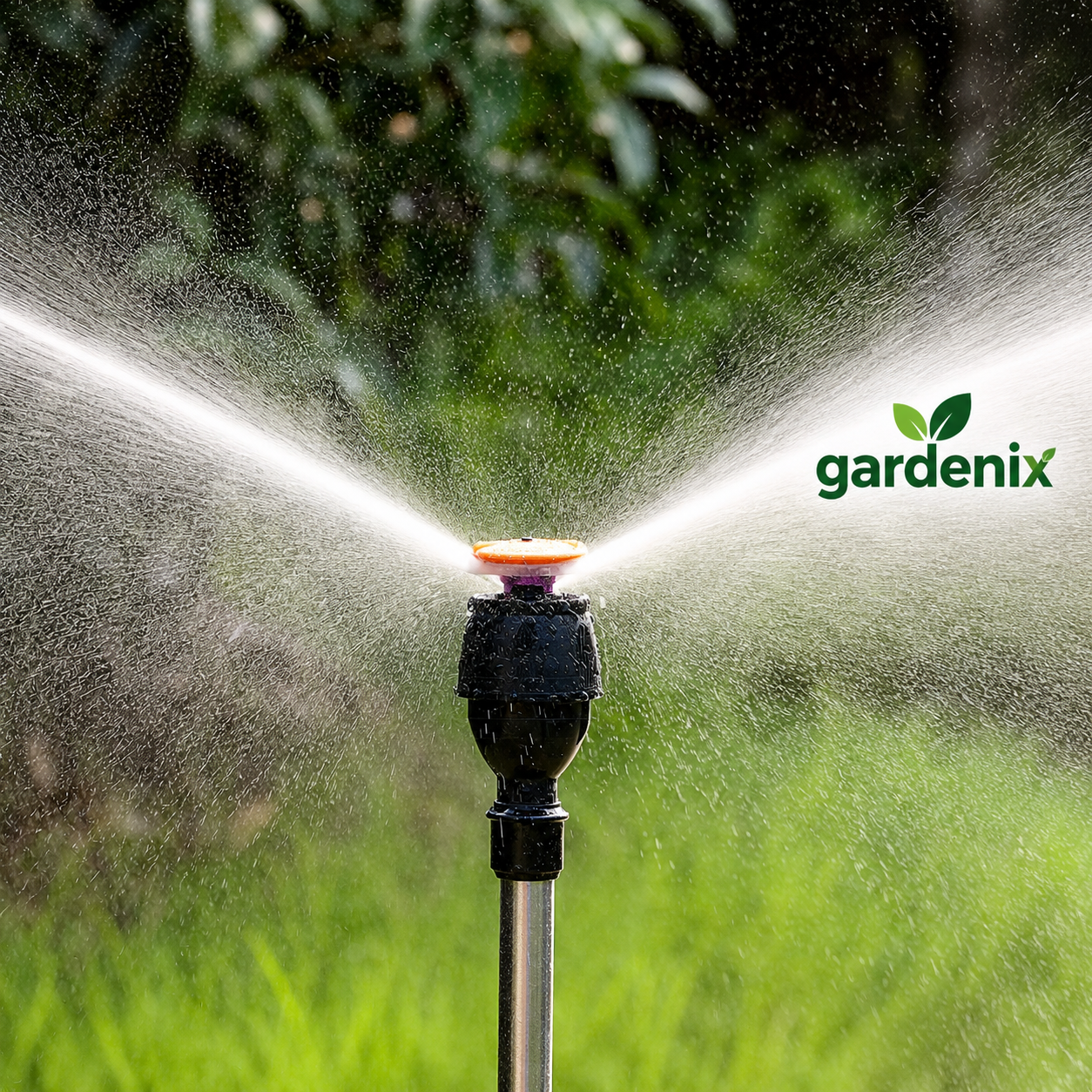 Gardenix™ Irrigador Automático 360° com Tripé Ajustável + Brinde (Mangueira de 10m)