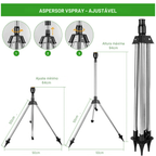 Gardenix™ Irrigador Automático 360° com Tripé Ajustável + Brinde (Mangueira de 10m)