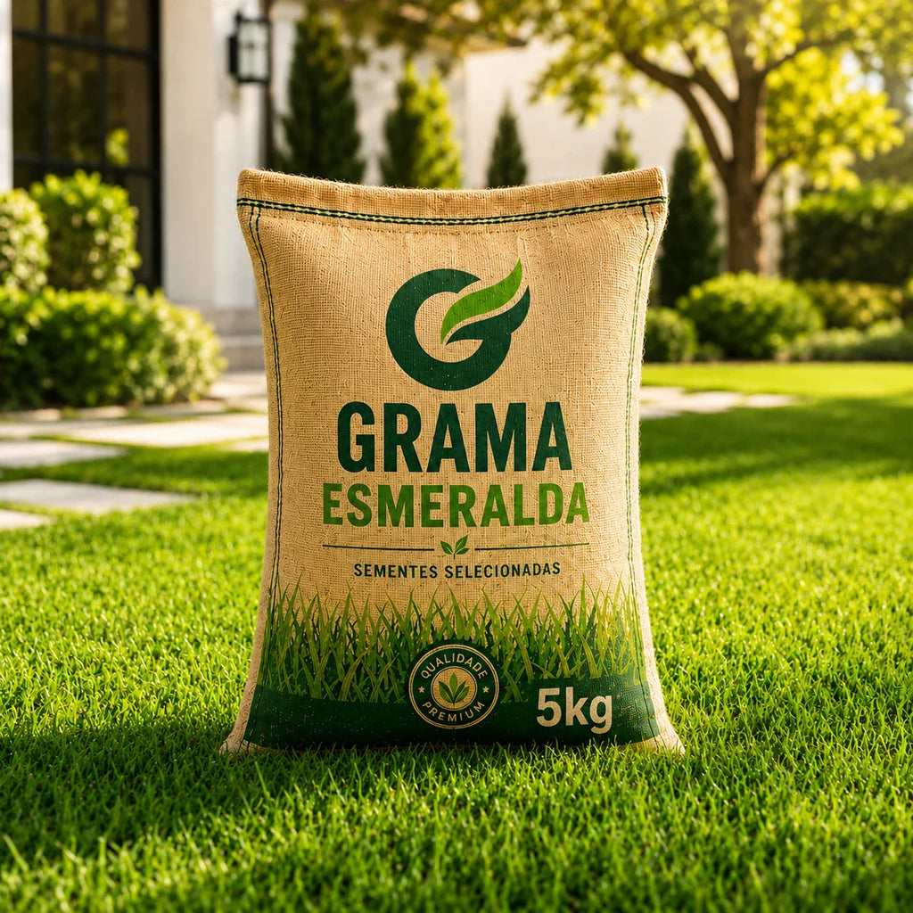 Sementes de Grama Esmeralda Premium – Gramado Denso, Verde e Resistente