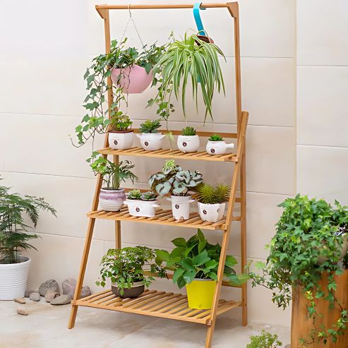 Suporte para Vasos de Plantas com Três Prateleiras Paixão Verde™